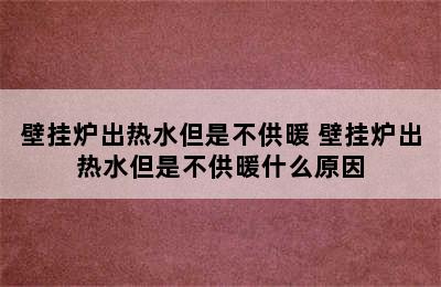 壁挂炉出热水但是不供暖 壁挂炉出热水但是不供暖什么原因